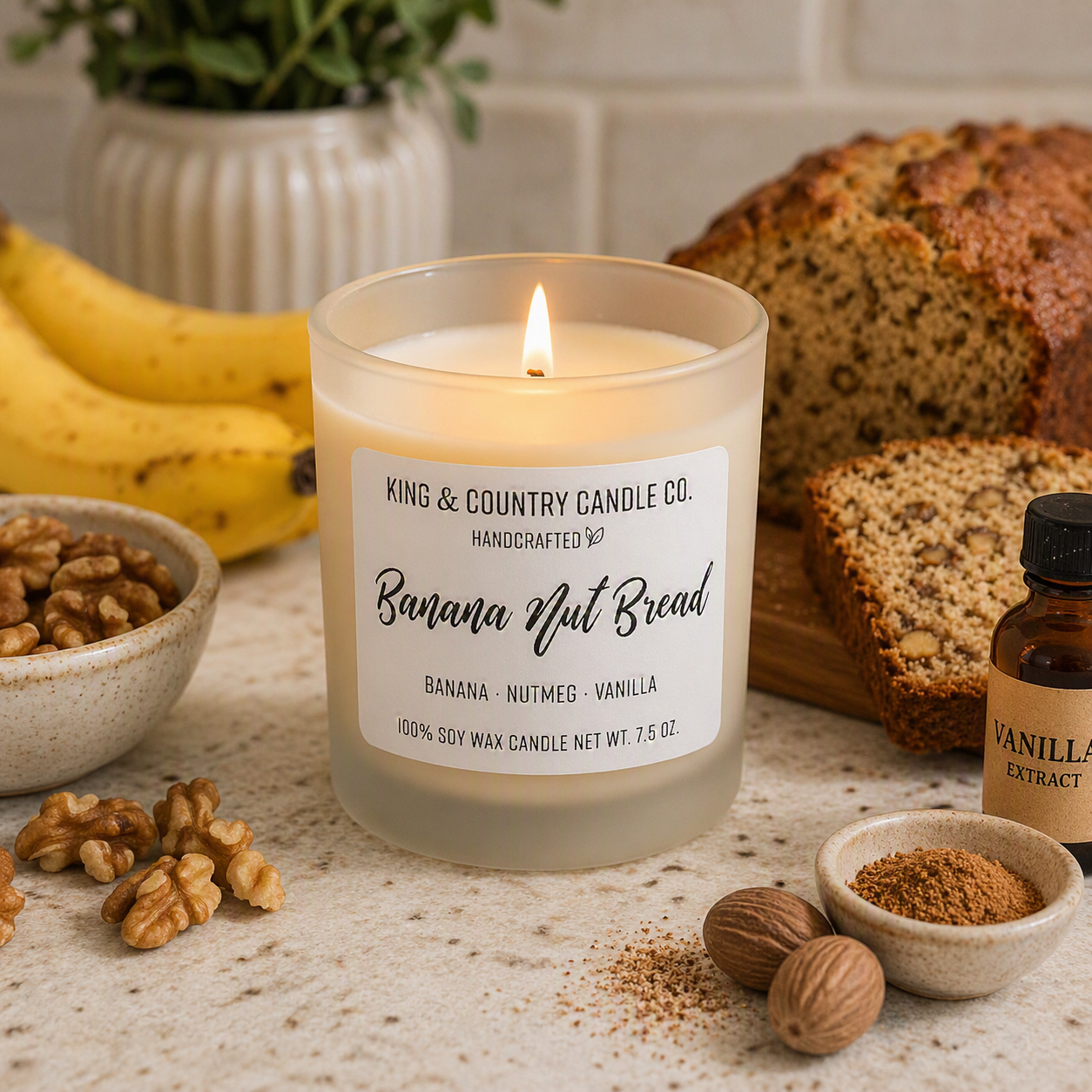 Banana Nut Bread Soy Wax Candle